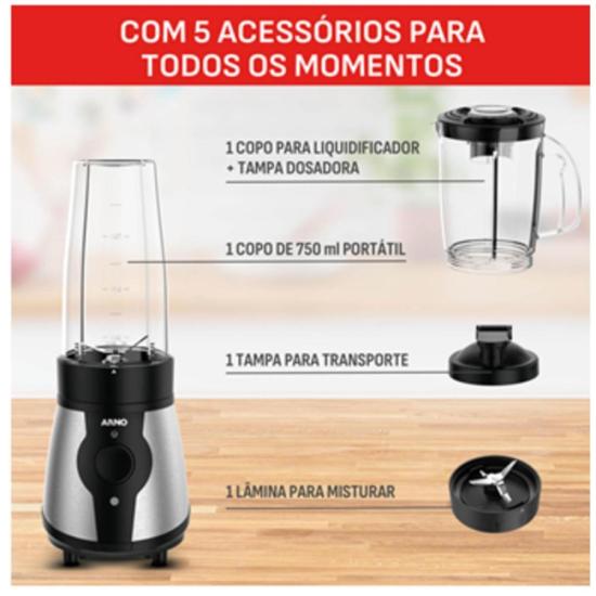 Liquidificador Arno Actimix Light Personal Blender 220V por 0,00 à vista no boleto/pix ou parcele em até 1x sem juros. Compre na loja Mundomax!