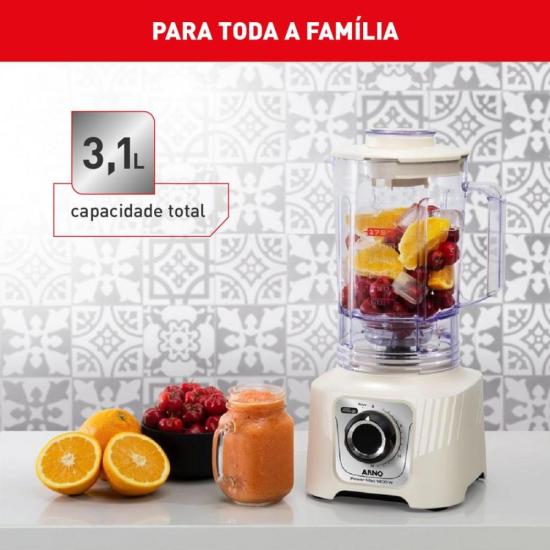 Liquidificador Arno Power Max LN64 1400W Marfim 127V por 0,00 à vista no boleto/pix ou parcele em até 1x sem juros. Compre na loja Mundomax!
