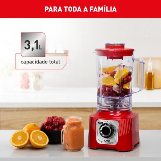 Liquidificador Arno Power Max LN63 1400W Vermelho 127V por 0,00 à vista no boleto/pix ou parcele em até 1x sem juros. Compre na loja Mundomax!