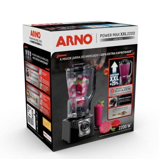 Liquidificador Arno Power Max XXL 2200W Preto 127V por 0,00 à vista no boleto/pix ou parcele em até 1x sem juros. Compre na loja Mundomax!