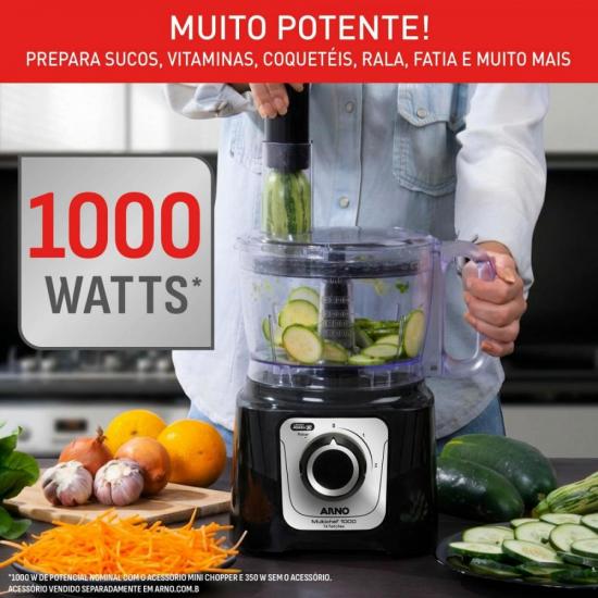 Multiprocessador Arno 1000W 16 Funções Preto MP63 127V por 0,00 à vista no boleto/pix ou parcele em até 1x sem juros. Compre na loja Mundomax!