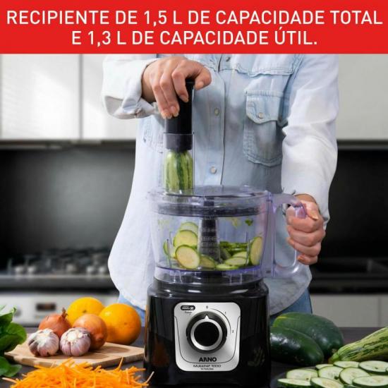 Multiprocessador Arno 1000W 16 Funções Preto MP63 127V por 0,00 à vista no boleto/pix ou parcele em até 1x sem juros. Compre na loja Mundomax!