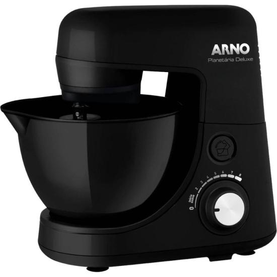 Batedeira Planetária Arno Nova Deluxe 270W Preta 220V por 0,00 à vista no boleto/pix ou parcele em até 1x sem juros. Compre na loja Mundomax!