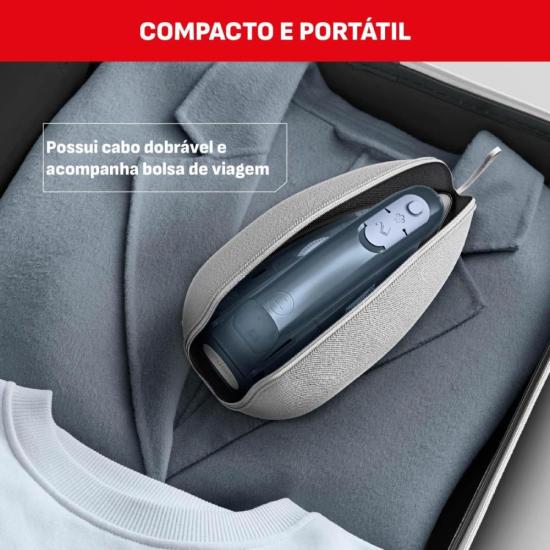 Ferro a Vapor de Viagem Arno Travelgliss Bivolt Azul/Branco por 0,00 à vista no boleto/pix ou parcele em até 1x sem juros. Compre na loja Mundomax!