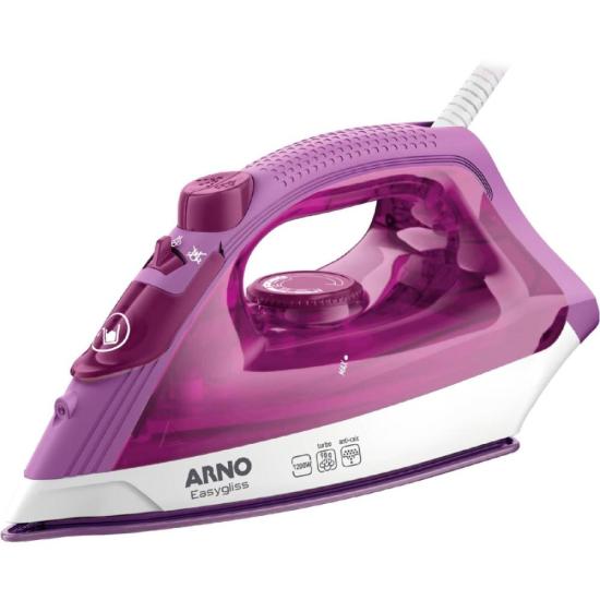 Ferro a Vapor Arno Easygliss com Base Cerâmica Lilás/Branco 127V por 0,00 à vista no boleto/pix ou parcele em até 1x sem juros. Compre na loja Mundomax!