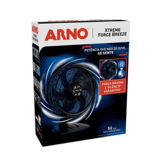 Ventilador de Mesa Arno Xtreme Force Breeze 50cm 6 Pás VB50 127V por 0,00 à vista no boleto/pix ou parcele em até 1x sem juros. Compre na loja Mundomax!
