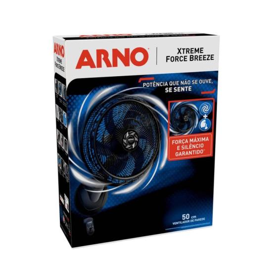 Ventilador de Parede Arno Xtreme Force Breeze 50cm 6 Pás VB51 220V por 0,00 à vista no boleto/pix ou parcele em até 1x sem juros. Compre na loja Mundomax!