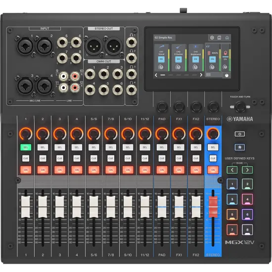 Mesa de Som Yamaha MGX12V 12 Canais HDMI Preta (88518)