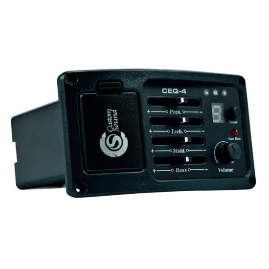Pré Equalizador E Afinador Custom Sound CEQ 4 Para Violão Preto (88539)