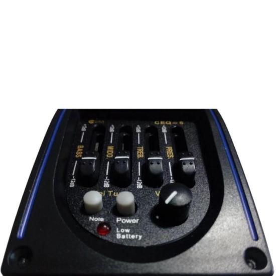 Pré Equalizador E Afinador Custom Sound CEQ 5 Para Violão Preto por 0,00 à vista no boleto/pix ou parcele em até 1x sem juros. Compre na loja Mundomax!