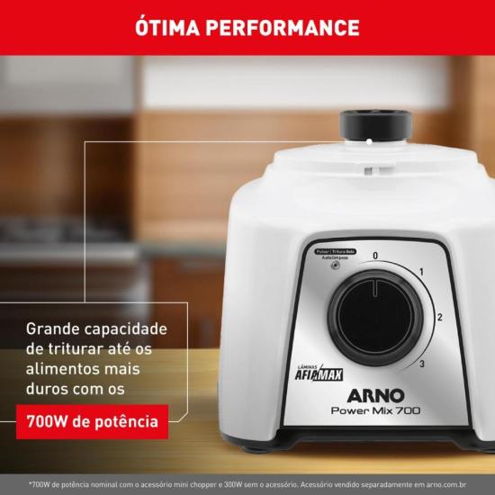 Liquidificador Arno Power Mix LQ12 700W Branco 127V por 0,00 à vista no boleto/pix ou parcele em até 1x sem juros. Compre na loja Mundomax!