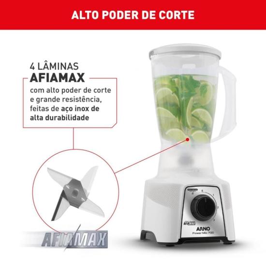 Liquidificador Arno Power Mix LQ12 700W Branco 127V por 0,00 à vista no boleto/pix ou parcele em até 1x sem juros. Compre na loja Mundomax!