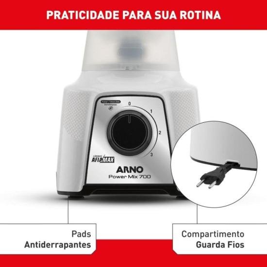 Liquidificador Arno Power Mix LQ12 700W Branco 127V por 0,00 à vista no boleto/pix ou parcele em até 1x sem juros. Compre na loja Mundomax!