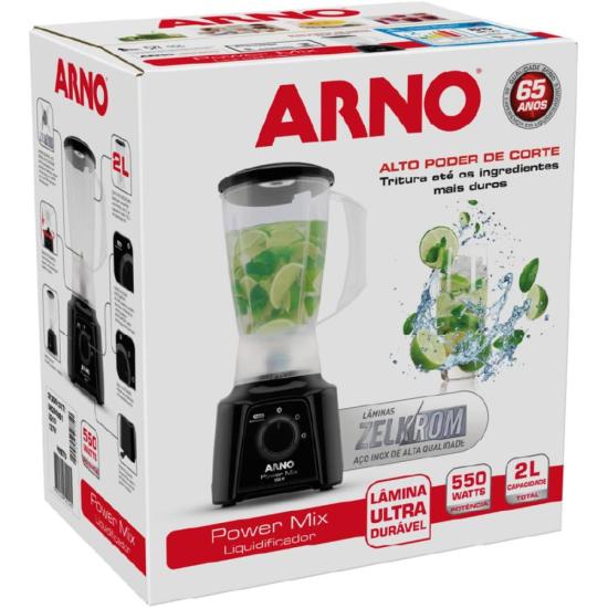 Liquidificador Arno Power Mix LQ10 550W Preto 220V por 169,00 à vista no boleto/pix ou parcele em até 6x sem juros. Compre na loja Mundomax!