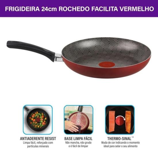 Frigideira Rochedo Facilita Vermelho 24cm por 185,00 à vista no boleto/pix ou parcele em até 7x sem juros. Compre na loja Mundomax!