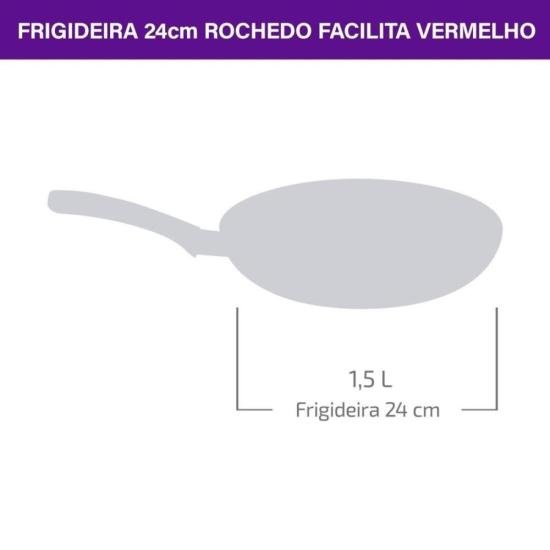 Frigideira Rochedo Facilita Vermelho 24cm por 185,00 à vista no boleto/pix ou parcele em até 7x sem juros. Compre na loja Mundomax!