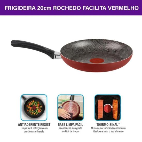 Frigideira Rochedo Facilita Vermelho 20cm por 149,00 à vista no boleto/pix ou parcele em até 5x sem juros. Compre na loja Mundomax!
