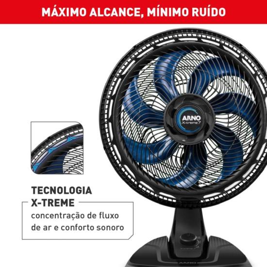 Ventilador de Mesa Arno X-TREME 7 40cm 150w VE70 127V por 329,00 à vista no boleto/pix ou parcele em até 10x sem juros. Compre na loja Mundomax!