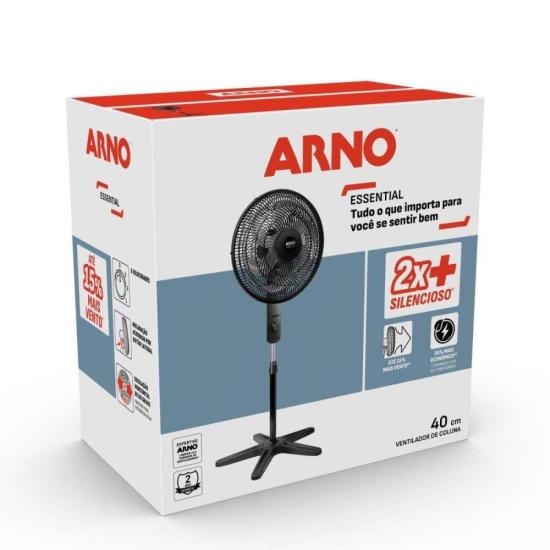 Ventilador de Coluna Arno Essential 6 Pás 40cm 140W Preto/Cinza 127V por 0,00 à vista no boleto/pix ou parcele em até 1x sem juros. Compre na loja Mundomax!