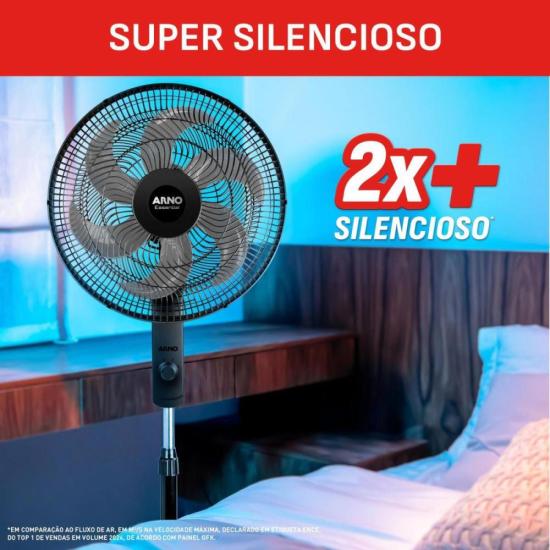 Ventilador de Coluna Arno Essential 6 Pás 40cm 140W Preto/Cinza 127V por 0,00 à vista no boleto/pix ou parcele em até 1x sem juros. Compre na loja Mundomax!