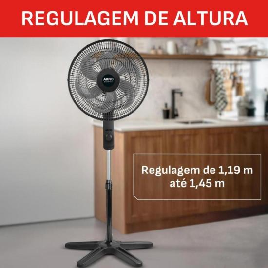 Ventilador de Coluna Arno Essential 6 Pás 40cm 140W Preto/Cinza 220V por 0,00 à vista no boleto/pix ou parcele em até 1x sem juros. Compre na loja Mundomax!