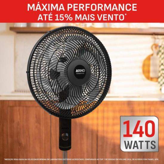 Ventilador de Coluna Arno Essential 6 Pás 40cm 140W Preto/Cinza 220V por 0,00 à vista no boleto/pix ou parcele em até 1x sem juros. Compre na loja Mundomax!
