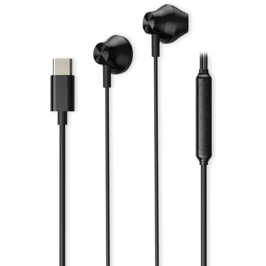 Fone de Ouvido Philips TAE2000 Tipo C Com Microfone Preto (89110)