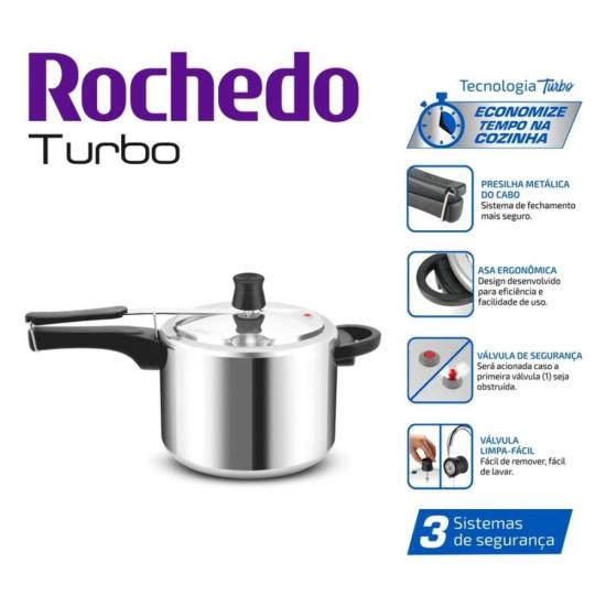 PAN PRESSAO 4,5L ROCHEDO TURBO POL IP45 por 149,00 à vista no boleto/pix ou parcele em até 5x sem juros. Compre na loja Mundomax!