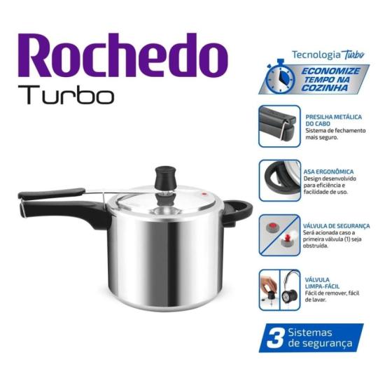 PAN PRESSAO 7L ROCHEDO TURBO POL IP70 por 0,00 à vista no boleto/pix ou parcele em até 1x sem juros. Compre na loja Mundomax!