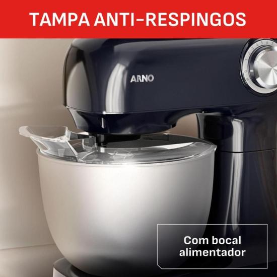 Batedeira Planetária Arno Bake Easy KM10 500W Preto Azulado 220V por 669,00 à vista no boleto/pix ou parcele em até 10x sem juros. Compre na loja Mundomax!