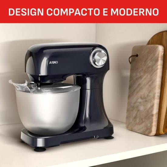 Batedeira Planetária Arno Bake Easy KM10 500W Preto Azulado 220V por 669,00 à vista no boleto/pix ou parcele em até 10x sem juros. Compre na loja Mundomax!