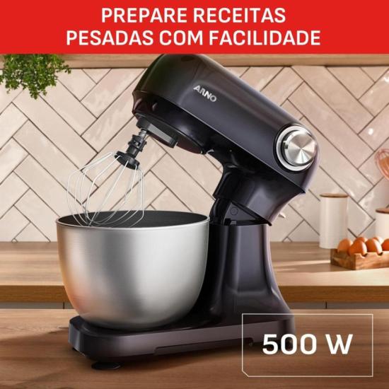 Batedeira Planetária Arno Bake Easy KM10 500W Preto Azulado 220V por 669,00 à vista no boleto/pix ou parcele em até 10x sem juros. Compre na loja Mundomax!