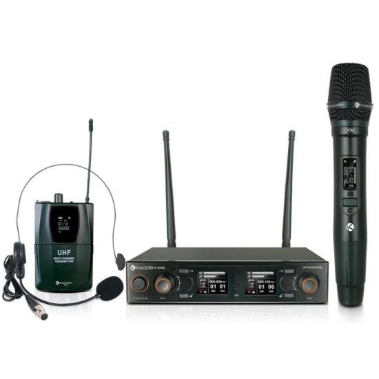 Microfone Sem Fio Duplo Kadosh K-502C B5 Bastão e Headset UHF 200 Canais por 2.299,00 à vista no boleto/pix ou parcele em até 12x sem juros. Compre na loja Mundomax!