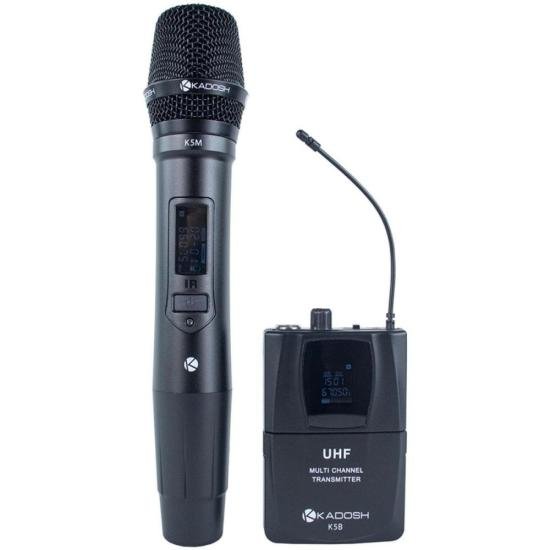 Microfone Sem Fio Duplo Kadosh K-502C B5 Bastão e Headset UHF 200 Canais por 2.299,00 à vista no boleto/pix ou parcele em até 12x sem juros. Compre na loja Mundomax!