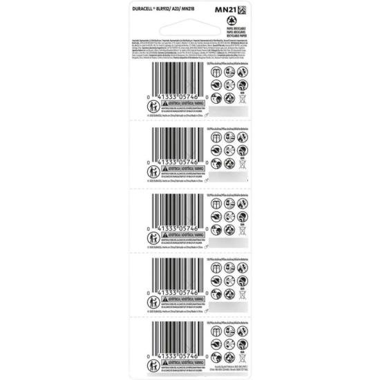 PILHA ALCALINA 12V DURACELL MN21 C/5 por 0,00 à vista no boleto/pix ou parcele em até 1x sem juros. Compre na loja Mundomax!