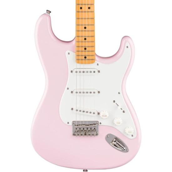 Guitarra Squier Stratocaster Classic Vibe 50S HT Shell Pink por 0,00 à vista no boleto/pix ou parcele em até 1x sem juros. Compre na loja Mundomax!