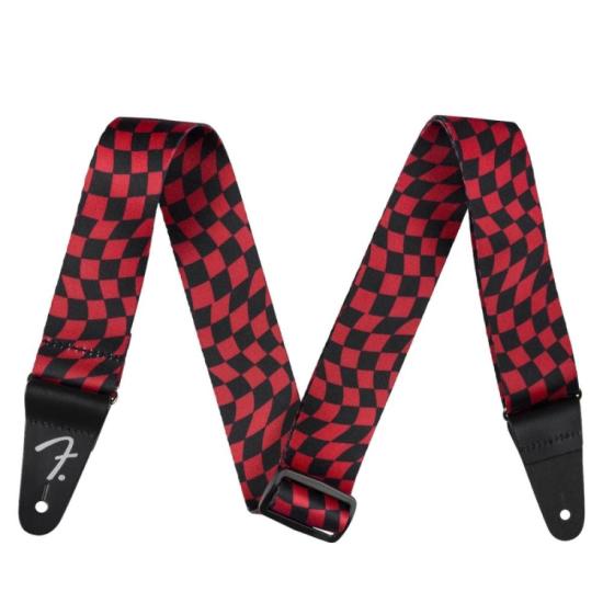 Correia Fender Wavy Chekerboard Red por 0,00 à vista no boleto/pix ou parcele em até 1x sem juros. Compre na loja Mundomax!