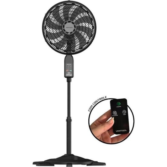 Ventilador de Coluna Ventisol Turbo10P 50Cm Com Controle Preto/Cinza por 0,00 à vista no boleto/pix ou parcele em até 1x sem juros. Compre na loja Mundomax!