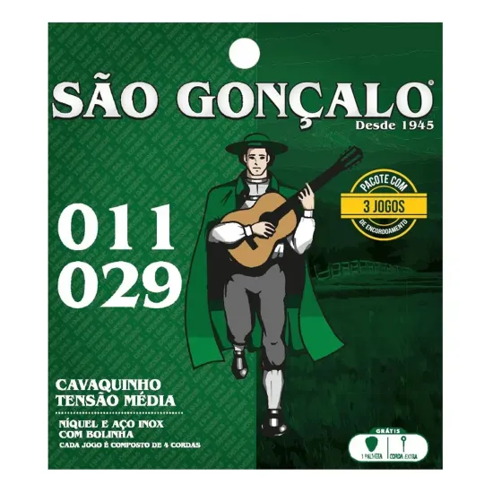 Encordoamento Para Cavaco 0.011 - 0.029 Média com Bolinha São Gonçalo (89482)
