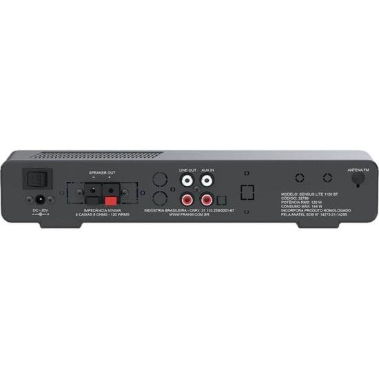 AMPL 120W FRAHM SENSUS LITE 1120 BT por 0,00 à vista no boleto/pix ou parcele em até 1x sem juros. Compre na loja Mundomax!