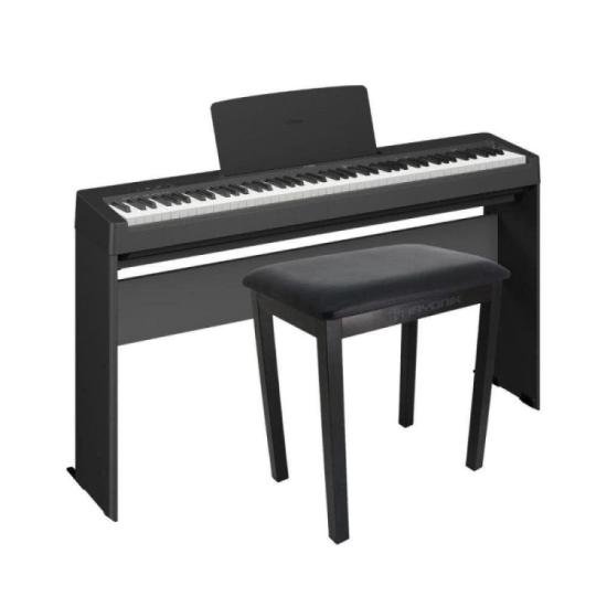 Kit Piano Yamaha P145 + Estante Yamaha Oficial + Banqueta por 4.423,00 à vista no boleto/pix ou parcele em até 12x sem juros. Compre na loja Mundomax!