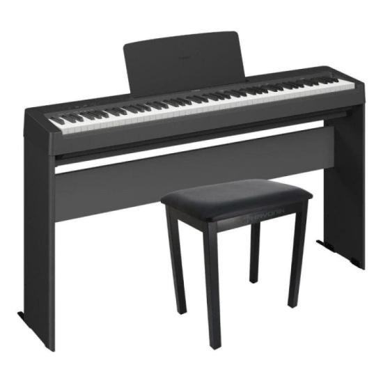 Kit Piano Yamaha P145BT (Bluetooth) + Estante Yamaha Oficial + Banqueta por 4.811,00 à vista no boleto/pix ou parcele em até 12x sem juros. Compre na loja Mundomax!